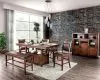 Furniture of America CM3061PBN Wichita - Counter Height Bench - Distressed Dark Oak