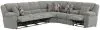 Jackson Furniture Industries 15/36/37/38-28 Quinn - 3 Piece Reclining Sectional With 4 Reclining Seats, Storage Arms, Storage Console With Lights, And Drop Down Table - Nature