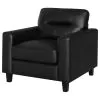 Coaster Fine Furniture 504666 Scotland - Faux Leather Upholstered Track Arm Chair - Black