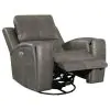 Coaster Fine Furniture 603433PPP Brickston - Triple Power Swivel Glider Recliner - Charcoal