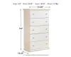 Ashley Furniture B139-46 Bostwick Shoals - Five Drawer Chest - White