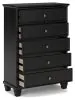 Ashley Furniture B687/31/36/46/84/86/87 Ashley Furniture B687/31/36/46/84/86/87 Lanolee - 6 Pc. - Dresser, Mirror, Chest, Full Panel Bed - Black