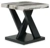 Ashley Furniture T403-13 Cendill - Occasional Table Set (Set of 3) - Dark Brown / White / Black