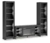 Ashley Furniture W2721W2 Cayberry - 3-Piece Entertainment Center With Electric Fireplace - Black
