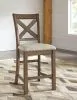 Ashley Furniture D631/32/124(6)/60 Moriville - 8 Pc. - Counter Extension Table, 6 Barstools, Server - Dark Gray