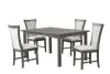 New Classic D5524-50S Flair - 5 Piece Dining Set (Table & 4 Chairs) - Gray