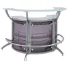 CoasterEssence 100135-S3 Dallas - 3 Piece Curved Freestanding Home Bar Cabinet - Silver
