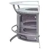 CoasterEssence 100135-S3 Dallas - 3 Piece Curved Freestanding Home Bar Cabinet - Silver