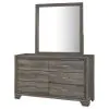 Coaster Fine Furniture 223343M Wright - 6-Drawer Dresser And Mirror - Brown Oak