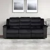New Classic U1816-30-BLK Willow - Sofa With Dual Recliner - Black