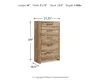 Ashley Furniture B1050-46 Hyanna - Five Drawer Chest - Tan Brown