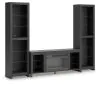 Ashley Furniture W2721W2 Cayberry - 3-Piece Entertainment Center With Electric Fireplace - Black