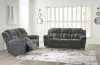 Ashley Furniture 37406/88/94 Frohn - 2 Pc. - Reclining Sofa, Reclining Loveseat With Console - Graphite