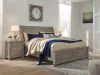 Ashley Furniture B733B8 Ashley Furniture B733B8 Lettner - King Sleigh Bed With 2 Storage Drawers - Light Gray