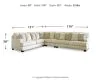 Ashley Furniture 19604S2 Rawcliffe - Left Arm Facing Sofa 4 Pc Sectional - Parchment