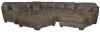 Jackson Furniture Industries 4043/30/62/76/28-19 Royce - 3 Piece Sectional With Cocktail Ottoman (RSF Chaise) - Light Brown