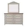 Liberty Furniture 652-BR-DM Farmhouse Reimagined - Dresser & Mirror - Antique White / Chestnut Tops