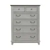 Liberty Furniture 237-BR41 River Place - 6 Drawer Chest - Riverstone White & Tobacco