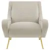 Coaster Fine Furniture 903043 Ricci - Upholstered Saddle Arm Accent Chair - Stone