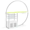 Coaster Fine Furniture 182798 Risley - 2-Door Circular LED Home Bar Cabinet High Gloss - White