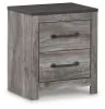 Ashley Furniture B1290-92 Bronyan - Two Drawer Night Stand - Dark Gray