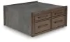 Ashley Furniture T669-8 Kallenny - Square Cocktail Table - Brown / Gray