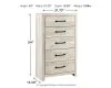 Ashley Furniture B192/31/36/46/58/56S/97/92(2) Ashley Furniture B192/31/36/46/58/56S/97/92(2) Cambeck - 8 Pc. - Dresser, Mirror, Chest, King Panel Bed with 2 Storage Drawers, 2 Nightstands - Whitewash