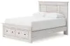 Ashley Furniture PCB1171B4 Ashley Furniture PCB1171B4 Makidern - Queen Panel Storage Bed With Storage Footboard - Whitewash