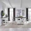 Liberty Furniture 139WH-CD-5GTS Farmhouse - 5 Piece Gathering Table Set - Two Tone White / Wood Tone