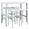 CoasterEveryday 182525 Natividad - 5 Piece Pub Height Bar Table Set - White High Gloss