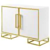 CoasterEssence 959594 Elsa - 2 Door Wood Storage Accent Cabinet - White And Gold