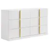Coaster Fine Furniture 223093 Ines - 6-Drawer Bedroom Dresser Cabinet - White High Gloss