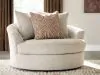 Benchcraft® 6670421 Steelwater Retreat - Oversized Swivel Accent Chair - Latte
