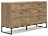 Ashley Furniture EB1866-231 Deanlow - Six Drawer Dresser - Honey