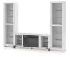 Ashley Furniture W2722W1 Brollevi - 3-Piece Entertainment Center With Fireplace - White