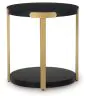 Ashley Furniture T410-13 Shylore - Occasional Table Set (Set of 3) - Black / Brass Finish