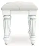 Ashley Furniture PCB1819-01 Kozlani - Vanity Upholstered Stool - White