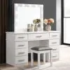 CoasterElevations 203507STL Felicity - Upholstered Vanity Stool - Metallic And Glossy White