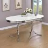CoasterEveryday 2065 Retro - Oval Wood Top Dining Table - White And Chrome
