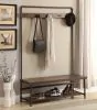 CoasterEssence 902921 Alise - 5 Hook Coat Rack Hall Tree With Shoe Bench - Chestnut