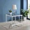 Coaster Fine Furniture 709727 Lindley - Square Tempered Mirror Acrylic Side End Table - Chrome
