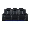 New Classic U1769V-30-BLK Orion II - Sofa With Dual Recliner - Black
