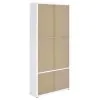 Coaster Fine Furniture 953477 Hawthorne - 4-Shelf Glass Door Tall Cabinet With Drawers - White