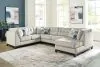Benchcraft® 33004/38/34/17/21/08 Benchcraft® 33004/38/34/17/21/08 Maxon Place - 5 Pc. - 3-Piece Sectional With Raf Corner Chaise, Chair, Ottoman - Stone
