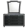 Coaster Fine Furniture 223163M Lorient - 8-Drawer LED Dresser With Mirror - Black