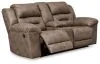 Ashley Furniture 3990594 Stoneland - DBL Rec Loveseat w/Console - Light Brown
