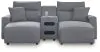 Ashley Furniture 65906S12 Ashley Furniture 65906S12 Modmax II - 3-Piece Power Reclining Sectional With Double Chaise And Audio Console - Salt And Pepper