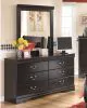 Ashley Furniture B128/31/36/46/77/74/98 Huey Vineyard - 6 Pc. - Dresser, Mirror, Chest, Queen Sleigh Bed - Black