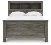Ashley Furniture B4480B9 Frandern - Full Bookcase Panel Bed With Storage - Gray