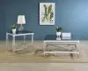 Coaster Fine Furniture 709728-S2 Lindley - 2 Piece Square Coffee And End Table Set - Chrome
